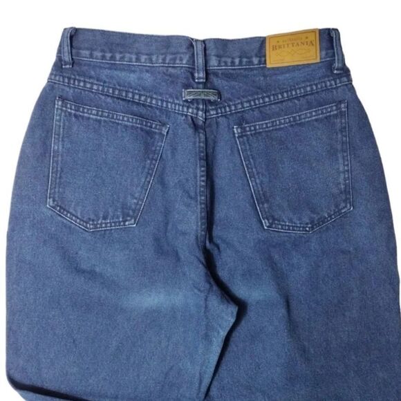 VTG 90s Dark Denim High Rise Tapered Mom Jeans Size 12P *Fits like 8/ Med - Picture 9 of 16